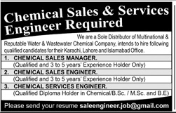 Chemical Sales & Services Engineer Jobs 2020