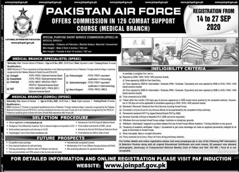 PAF Jobs | Pakistan Air Force Latest Jobs Advertisement | 2020