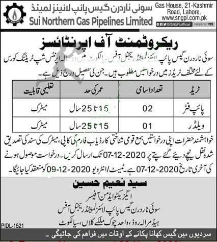 SNGPL Jobs 2020 Latest Sui Northern Gas Pipeline Limited Form Download