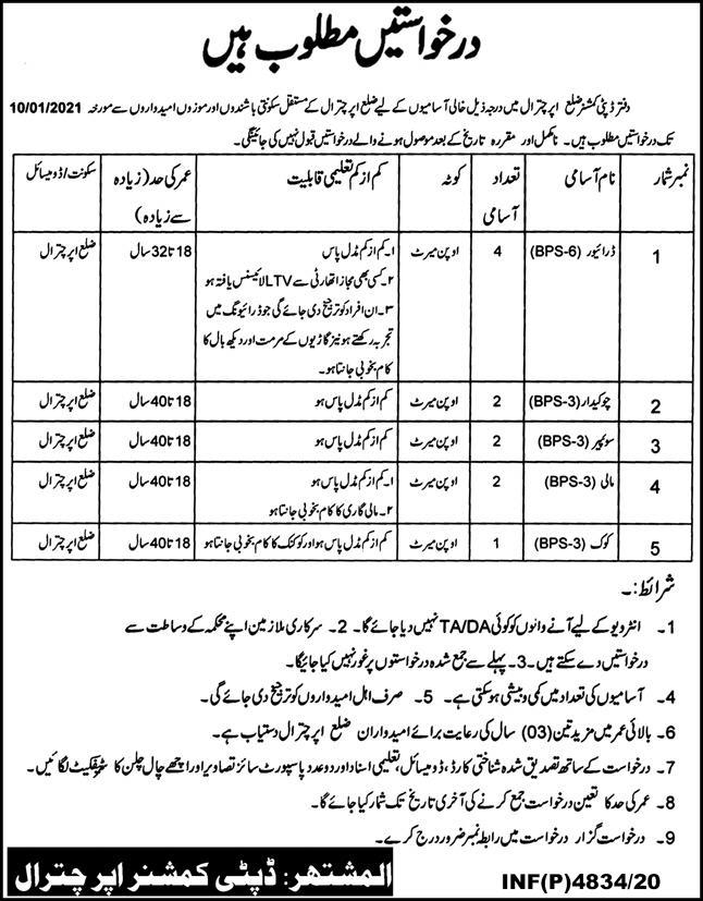 Deputy Commissioner Office Chitral Jobs