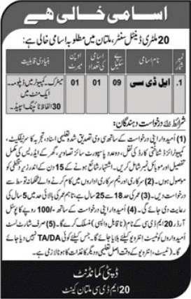 Clerk Jobs in Multan December 2020 