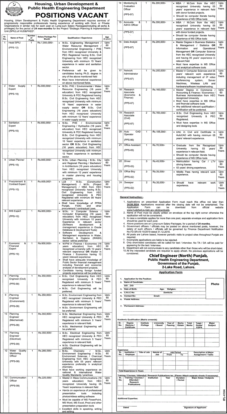 Public Health Engineering Department Punjab Jobs May 2024 