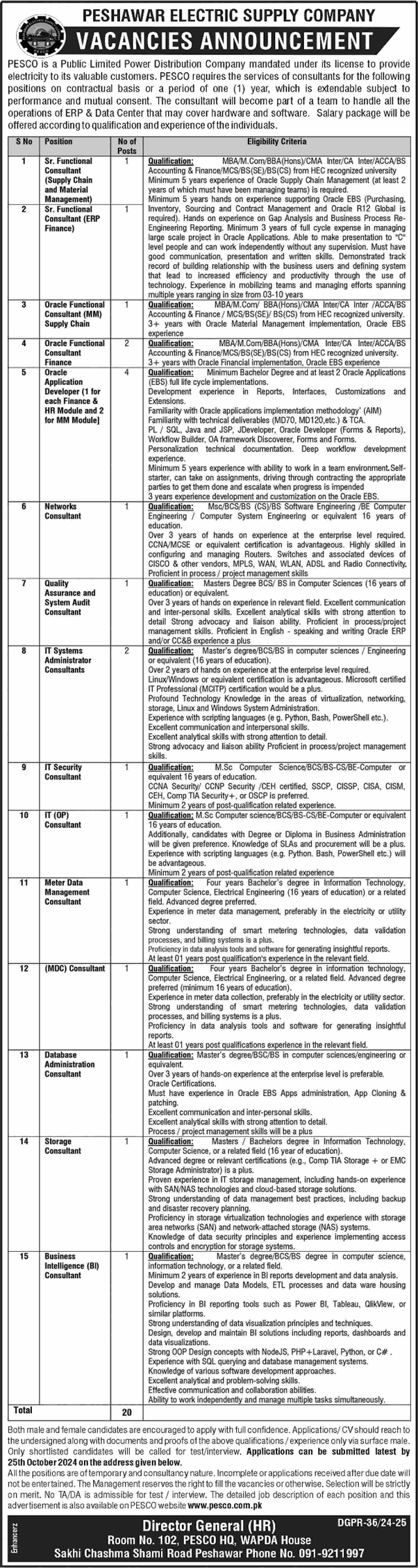 PESCO Jobs October 2024