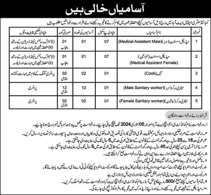 CMH Hospital Abbottabad Jobs December 2024