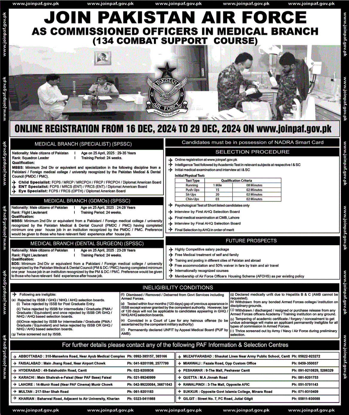 Join Pakistan Air Force as Commissioned Officers in Medical Branch December 2024