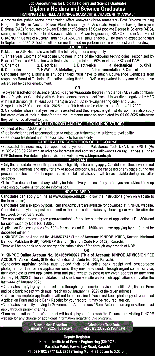 KINPOE & CHASCENT PDTP December 2024 / 2025